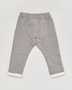 Pantaloni grigi in felpa micro-fantasia con coulisse 6-18 mesi