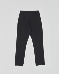 Pantalone nero in tessuto elasticizzato con spacco sul fondo 36-38