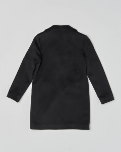 Cappotto nero in panno con chiusura a due bottoni 10-16 anni