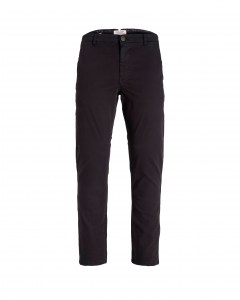 Pantalone chino nero slim fit in cotone stretch armaturato