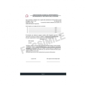 Modello Constatazione Danni e Trattenuta della Cauzione per Strutture Ricettive - PDF Editabile (ITA/ENG)