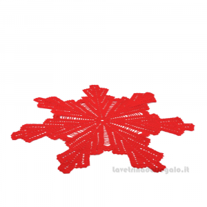 Centrino moderno rosso ad uncinetto 48 cm - NC207 - Handmade in Italy