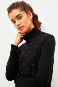 Turtleneck with Logo and Strass