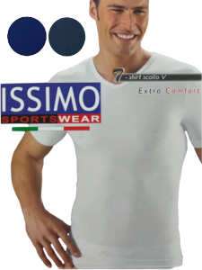 Maglietta intima uomo manica corta in microfibra elasticizzata V t-shirt Issimo