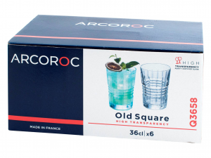 Arc Oldsquare Set 6 Bicchieri, Vetro,  36cl