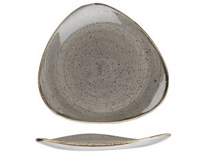 Piatto Stonecast In Ceramica Pepper Grey Triangolare 26,5cm