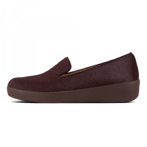 Fitflop - AUDREY FAUX PONY SMOKING SLIPPERS BERRY