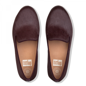 Fitflop - AUDREY FAUX PONY SMOKING SLIPPERS BERRY
