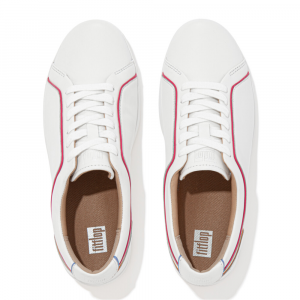 Fitflop - RALLY PIPING LEATHER TRAINERS URBAN WHITE MIX