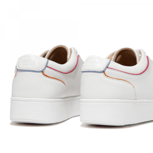 Fitflop - RALLY PIPING LEATHER TRAINERS URBAN WHITE MIX
