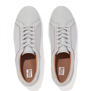 Fitflop - RALLY PIPING LEATHER TRAINERS SOFT GREY MIX