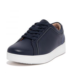 Fitflop - RALLY PIPING LEATHER TRAINERS MIDNIGHT NAVY MIX