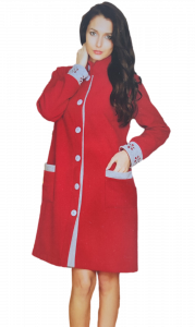 Vestaglia donna lunga invernale in pile da camera abbottonata bottoni Manam 8962