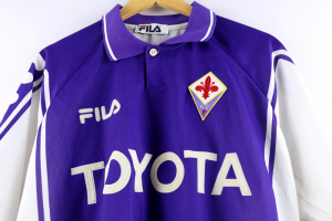 1999-00 Fiorentina Maglia #24 Amoroso Fila Toyota Match Worn L