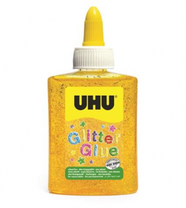 UHU glitter glue bottle giallo