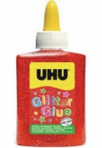 UHU glitter glue bottle rosso