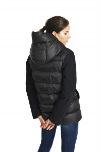 Bimaterial Down Jacket with Hood
