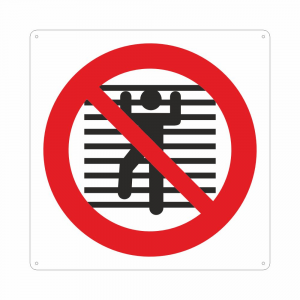Cartello con simbolo vietato arrampicarsi