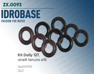 Kit Dolly 127 IDROBASE valido per pompe INTERPUMP composto da anelli di tenuta ø18