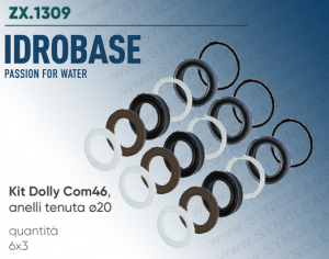 Kit Dolly Com46 IDROBASE valido per pompe COMET composto da anelli di tenuta ø20