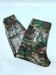 Jeans cargo camouflage e argento Rossano Perini