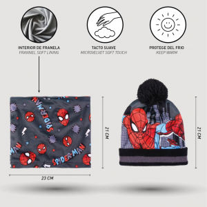 Cappello scaldacollo guantini Spiderman veste da 3 a 6 anni Inverno 2022 2023