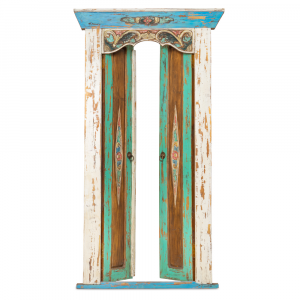 Porta balinese in legno di teak con intaglio centrale floreale #1226ID1450