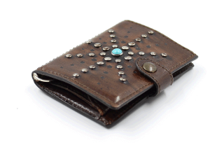 IClutch borchiato Los Angeles testa di moro mini portafoglio con tasca porta monete  | Blacksheep Store