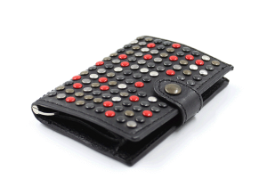 IClutch Tokyo Red mini portafoglio borchiato con tasca porta monete | Blacksheep Store