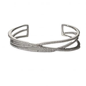 BRACCIALE RIGIDO INTRECCIO CON ZIRCONI