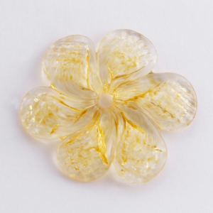 Rosellina a fiore in vetro di Murano colore ambra fatto a mano Ø50 mm con foro centrale