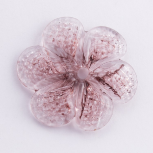 Rosellina a fiore in vetro di Murano colore ametista fatto a mano Ø50 mm con foro centrale