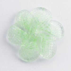 Rosellina a fiore in vetro di Murano colore verde erba fatto a mano Ø50 mm con foro centrale