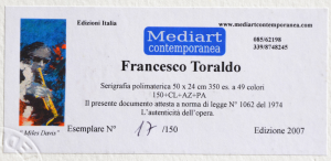 Toraldo Francesco Serigrafia Formato cm 50x24
