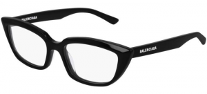 Balenciaga - Occhiale con montatura da vista BB0063O 52/17/140 colore Black Black Unisex, Lente Trasparente