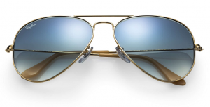 Rayban Aviator with Green Lense and Gold Frame Unisex Adult Sunglasses