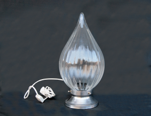 Lampada vintage anni '70 vetro soffiato di Murano trasparente