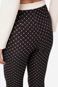 Flared Trousers with Studs Print