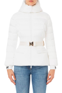 Short Padded Down Jacket with Waist Belt