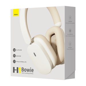 Cuffie wireless Bowie H1 Bluetooth 5.2 ANC bianche