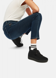 Fitflop - RALLY X KNIT HIGH-TOP SNEAKERS ALL BLACK