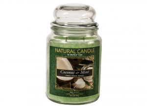 Nature Candle Candela Profumata Coconut&mint, 100% Cera Vege