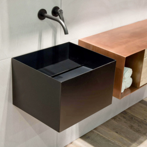 Suspended washbasin in painted steel Moab80