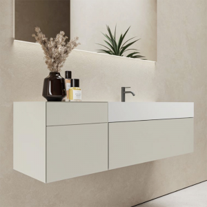 Wall-mounted bathroom cabinet with integrated basin Less Moab80
