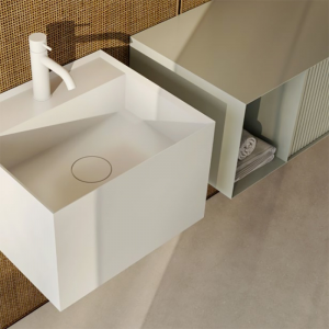 Composizione con mobile bagno sospeso e lavabo Zero20 Moab80