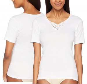 T-Shirt donna, maglietta intima a mezza manica 100% Cotone PLAYTEX BASIC P4756