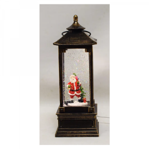 Carillon con lanterna di Babbo Natale in bronzo a led