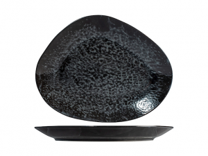 H&H piatto ovale nero porcellana moderno