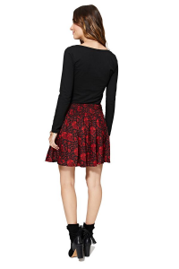 Red short boho skirt