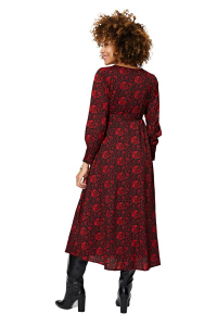 Robe longue en portefeuille rouge | Vêtements bohème
